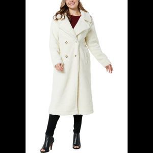 G by Giuliana Black Label Double Breasted Teddy Coat Ivory - Regular